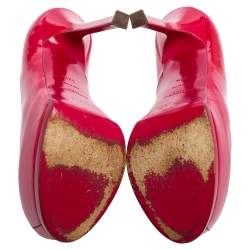 Saint Laurent Magenta Patent Leather Tribtoo Platform Pumps Size 38.5