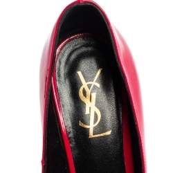 Saint Laurent Magenta Patent Leather Tribtoo Platform Pumps Size 38.5