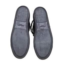 مملوكة مسبقًا حذاء رياضي سان لوران SL/16H جلد أسود مرصع بعنق مرتفع مقاس 38.5