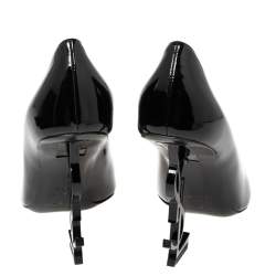 مملوكة مسبقًا Saint Laurent Black Patent Leather Opyum  Pointed Toe Pumps Size 36.5