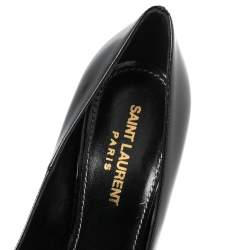 مملوكة مسبقًا Saint Laurent Black Patent Leather Opyum  Pointed Toe Pumps Size 36.5
