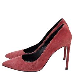 Pre Owned Saint Laurent Brown Suede Pointed Toe Pumps Size 38