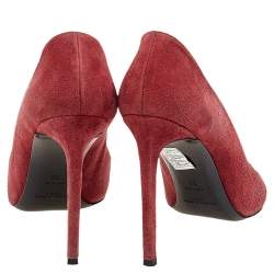 Pre Owned Saint Laurent Brown Suede Pointed Toe Pumps Size 38