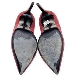 Pre Owned Saint Laurent Brown Suede Pointed Toe Pumps Size 38