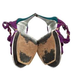 Saint Laurent Purple Suede Tribute Sandals Size 39