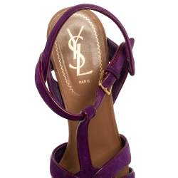 Saint Laurent Purple Suede Tribute Sandals Size 39