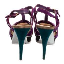 Saint Laurent Purple Suede Tribute Sandals Size 39