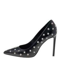 Pre Owned Saint Laurent Black Leather Pointed Toe Pumps Size 40