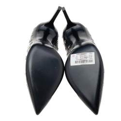 Pre Owned Saint Laurent Black Leather Pointed Toe Pumps Size 40