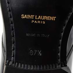 Pre Owned Saint Laurent Black Patent Leather Montaigne Lace-Up Derby Size 37.5