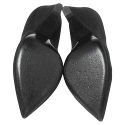 Saint Laurent Black Suede Platform Block Pumps Size 40