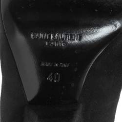 Saint Laurent Black Suede Platform Block Pumps Size 40