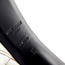 Pre Owned Saint Laurent Off-White Leather Bow Platform Sandals Size 37