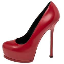 Saint Laurent Red Leather Tribtoo  Pumps Size 38.5