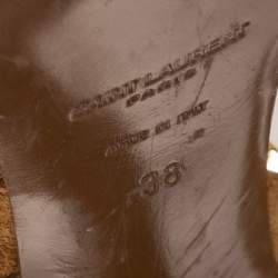 Pre Owned Saint Laurent Yellow Suede Tribute Platform Sandals Size 38