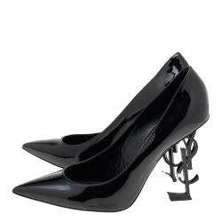 Pre Owned Saint Laurent Black Patent Leather Opyum Pointed Toe Pumps Size 41.5