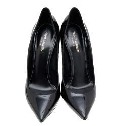 Pre Owned Saint Laurent Black Patent Leather Opyum Pointed Toe Pumps Size 41.5