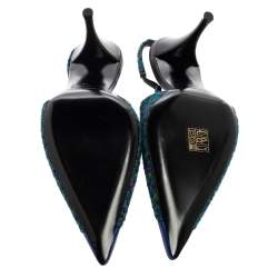 Pre Owned Saint Laurent Multicolor Tweed And Leather Arian Slingback Sandals Size 40