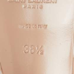 Pre Owned صندل سان لوران تريبوت جلد وردي فاتح لامع مقاس 38.5