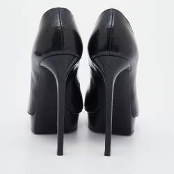 Pre Owned Saint Laurent Black Leather Janis Pointed Toe Pumps Size 38.5