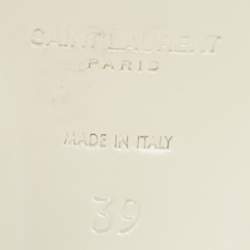Pre Owned Saint Laurent White Leather Tribute Platform Sandals Size 39