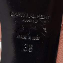Pre Owned Saint Laurent Beige Leather D'orsay Pumps Size 38