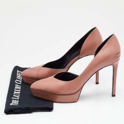 Pre Owned Saint Laurent Beige Leather D'orsay Pumps Size 38