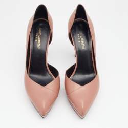 Pre Owned Saint Laurent Beige Leather D'orsay Pumps Size 38