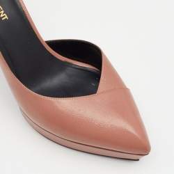 Pre Owned Saint Laurent Beige Leather D'orsay Pumps Size 38