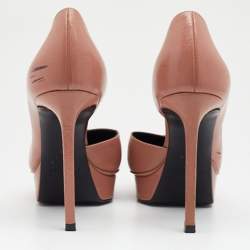 Pre Owned Saint Laurent Beige Leather D'orsay Pumps Size 38