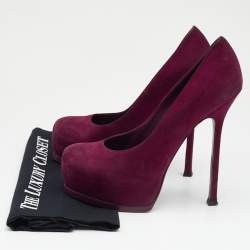 Saint Laurent Purple Suede Tribtoo Pumps Size 38