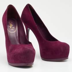 Saint Laurent Purple Suede Tribtoo Pumps Size 38