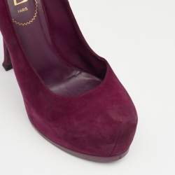 Saint Laurent Purple Suede Tribtoo Pumps Size 38