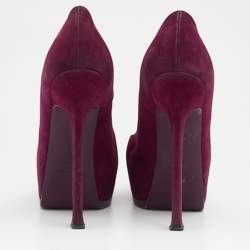 Saint Laurent Purple Suede Tribtoo Pumps Size 38
