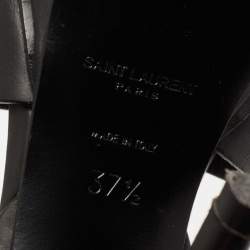 Pre Owned Saint Laurent Black Leather Tribute Platform Sandals Size 37.5
