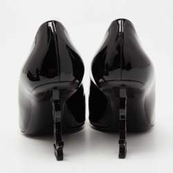 Pre Owned Saint Laurent Black Patent Leather Opyum Pointed Toe Pumps Size 36.5