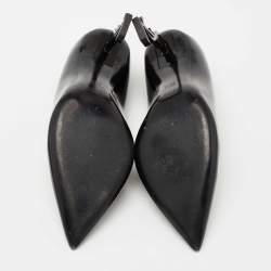 Pre Owned Saint Laurent Black Patent Leather Opyum Pointed Toe Pumps Size 36.5