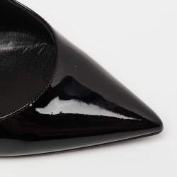 Pre Owned Saint Laurent Black Patent Leather Opyum Pointed Toe Pumps Size 36.5