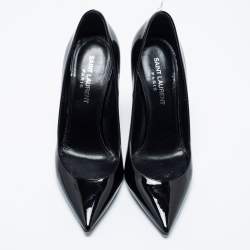 Pre Owned Saint Laurent Black Patent Leather Opyum Pumps Size 36