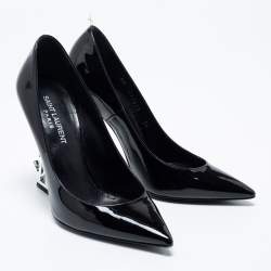 Pre Owned Saint Laurent Black Patent Leather Opyum Pumps Size 36