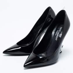 Pre Owned Saint Laurent Black Patent Leather Opyum Pumps Size 36