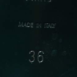 Pre Owned Saint Laurent Green Patent Leather Loulou Criss Cross Slide Sandals Size 36