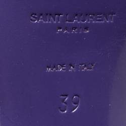Pre Owned Saint Laurent Purple Leather Tribute Platform Sandals Size 39