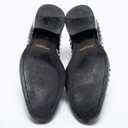 Saint Laurent Black Laser Cut Patent Leather Lace Up Derby Size 39