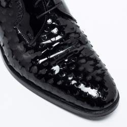 Saint Laurent Black Laser Cut Patent Leather Lace Up Derby Size 39