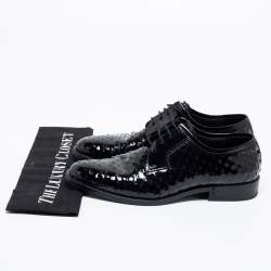 Saint Laurent Black Laser Cut Patent Leather Lace Up Derby Size 39