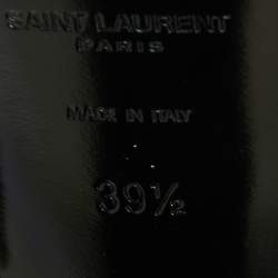 Pre Owned Saint Laurent Black Velvet Farrah Criss Cross Platform Sandals Size 39.5