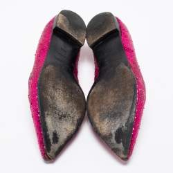 Saint Laurent Pink Glitter Ballet Flats Size 36.5