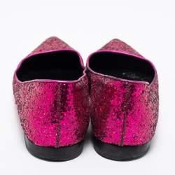 Saint Laurent Pink Glitter Ballet Flats Size 36.5