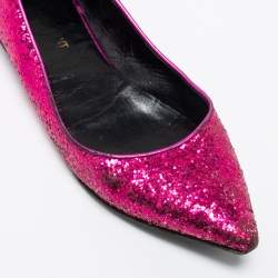 Saint Laurent Pink Glitter Ballet Flats Size 36.5
